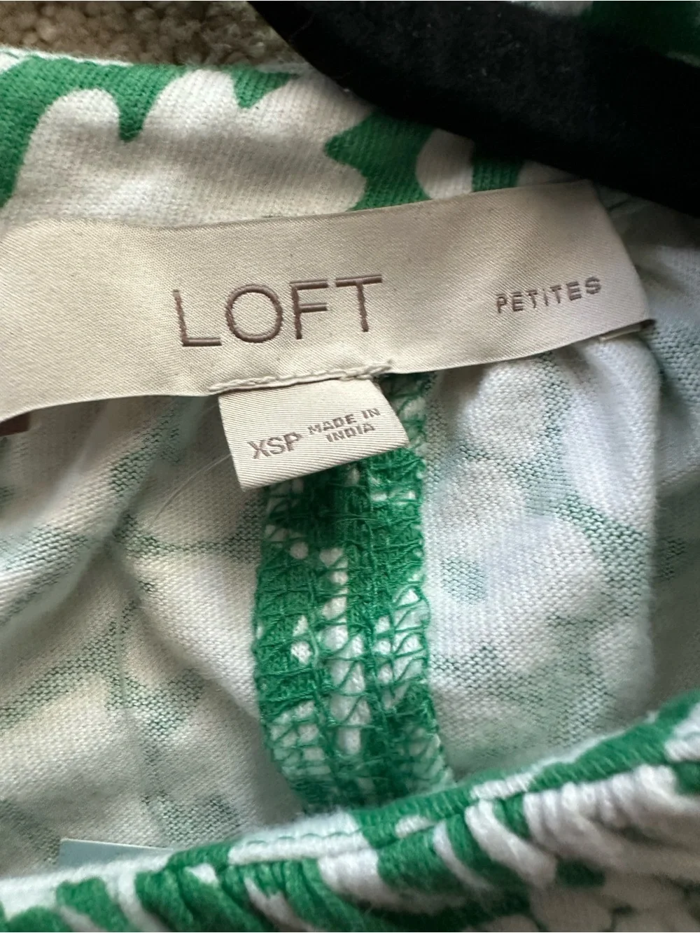 Women's Loft Green and White Floral Sundress XS Petite NWT